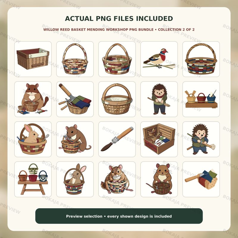 Willow Reed Basket Mending Workshop PNG Bundle image 3
