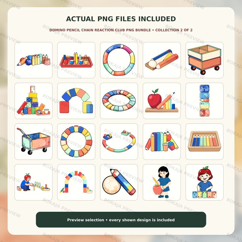 Domino Chain Reaction Clipart – 120 PNGs image 3