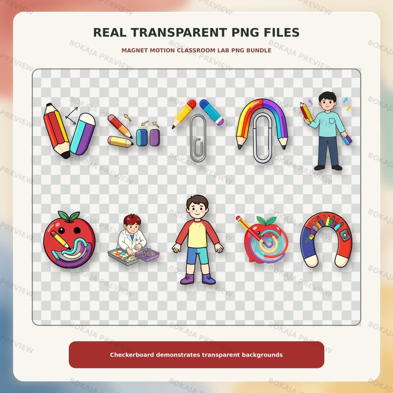 Magnet Motion Classroom Lab PNG Bundle image 4