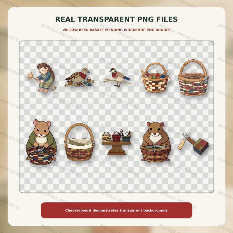 Willow Reed Basket Mending Workshop PNG Bundle image 4