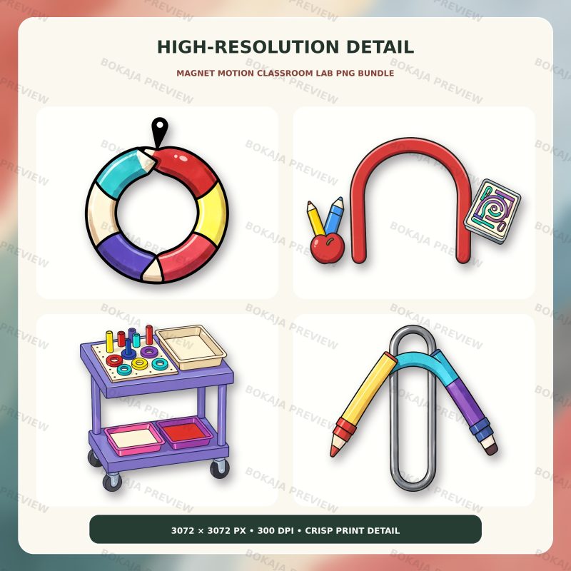 Magnet Motion Classroom Lab PNG Bundle image 5