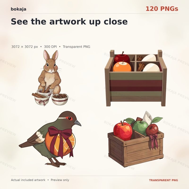 Harvest Apple Pomander Spice Atelier Clipart – 120 PNGs image 5
