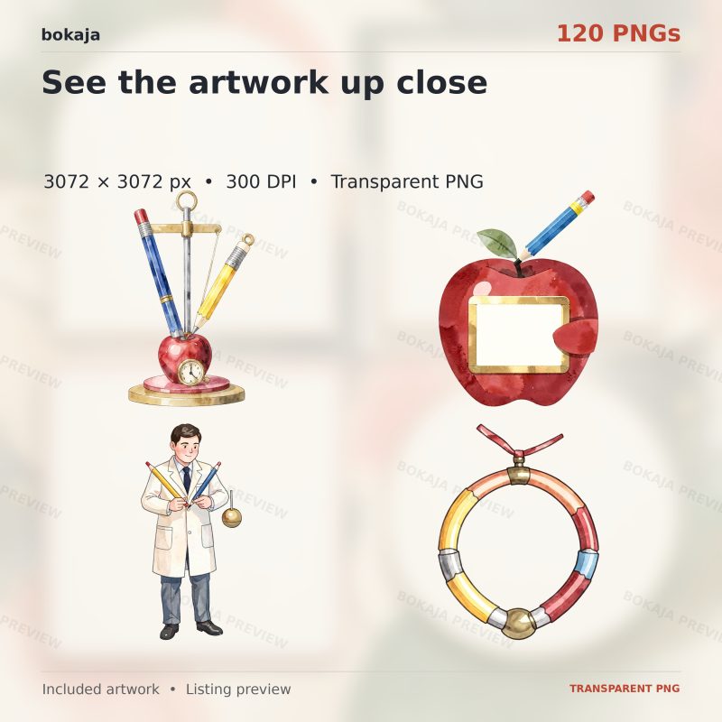 Apple Pencil Pendulum Timing Lab Clipart – 120 PNGs image 5