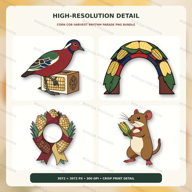 Corn Cob Harvest Rhythm Parade PNG Bundle image 5