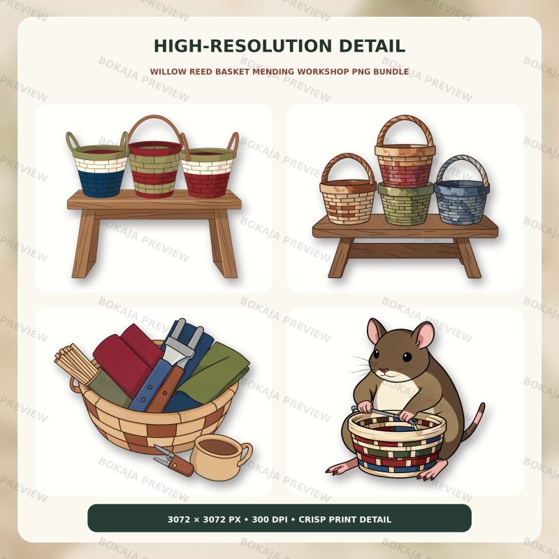 Willow Reed Basket Mending Workshop PNG Bundle image 5