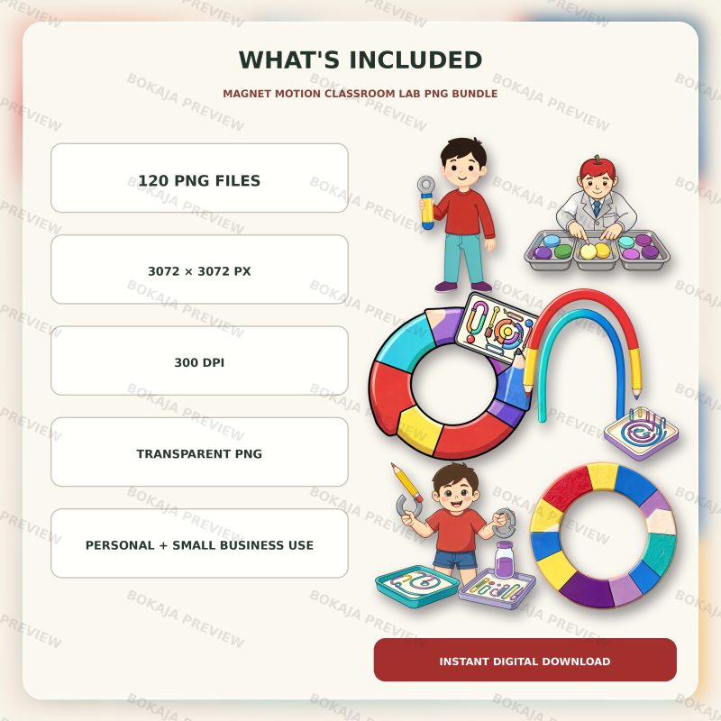 Magnet Motion Classroom Lab PNG Bundle image 6