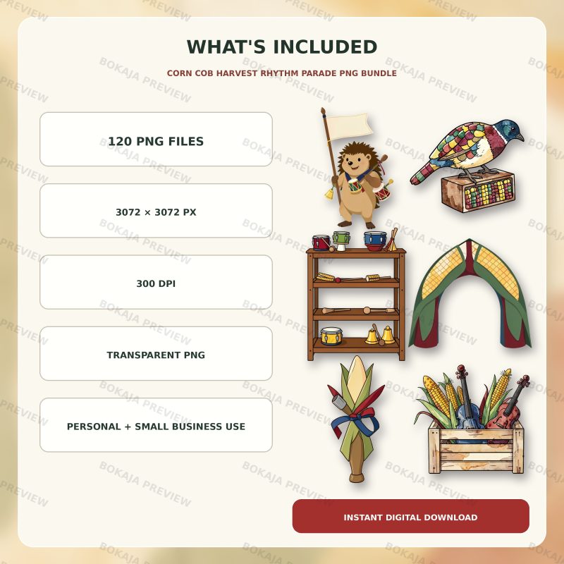 Corn Cob Harvest Rhythm Parade PNG Bundle image 6