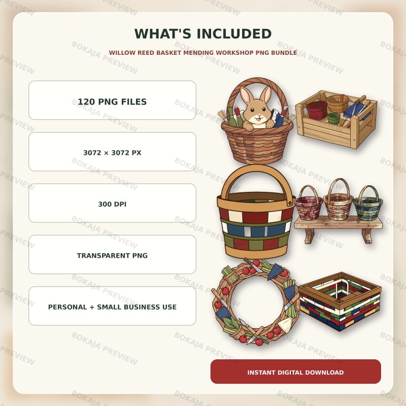 Willow Reed Basket Mending Workshop PNG Bundle image 6