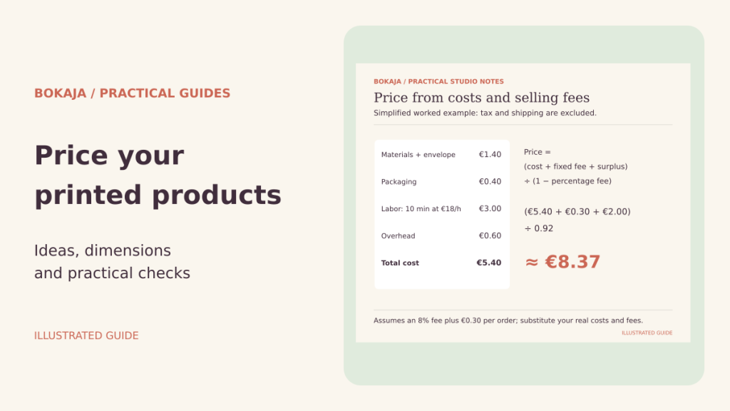 How to Price Handmade Printed Products: A Worked Costing Method — illustrated guide