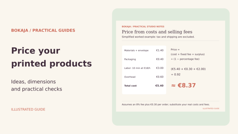 How to Price Handmade Printed Products: A Worked Costing Method — illustrated guide