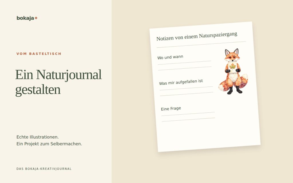 Druckideen für ein herbstliches Naturjournal zum Selbstgestalten