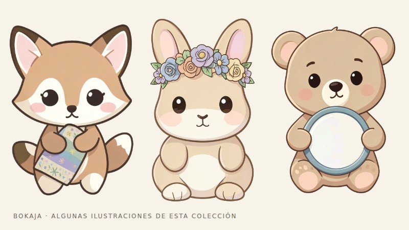 Ilustraciones de la colección PNG Habitación infantil de animales bebé