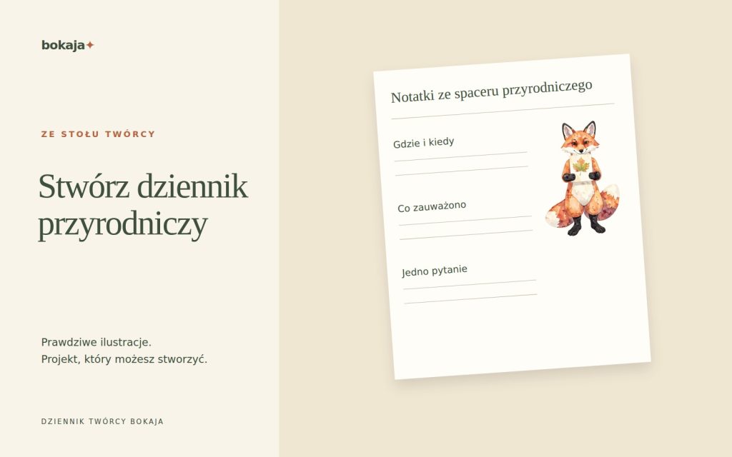 Pomysły na jesienny dziennik przyrodniczy do samodzielnego zaprojektowania i wydruku