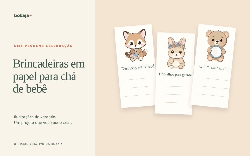 Como criar brincadeiras para chá de bebê: três atividades simples em papel