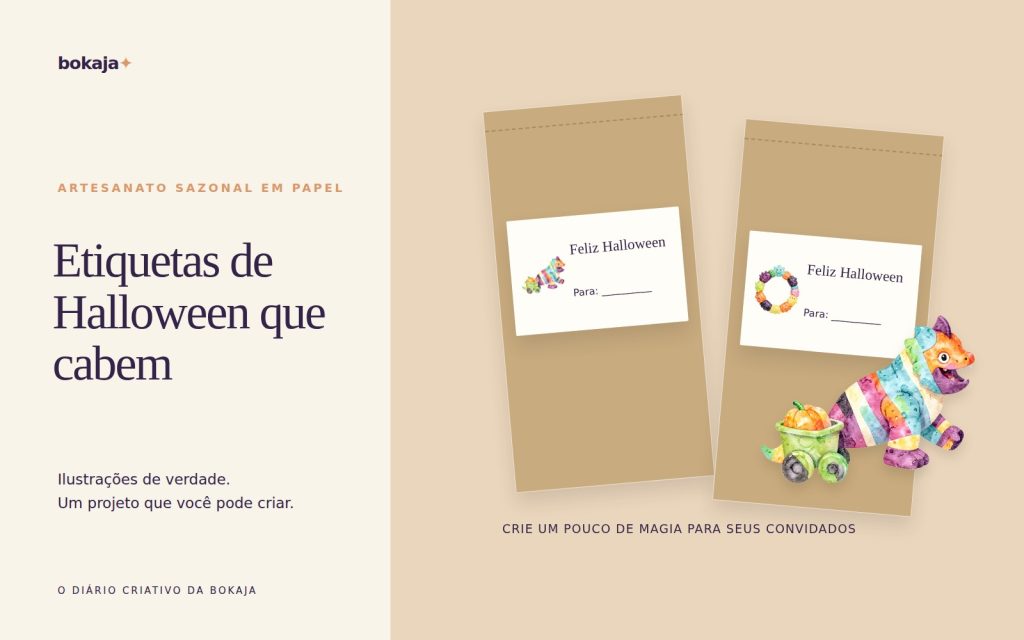 Como fazer etiquetas para saquinhos de doces de Halloween