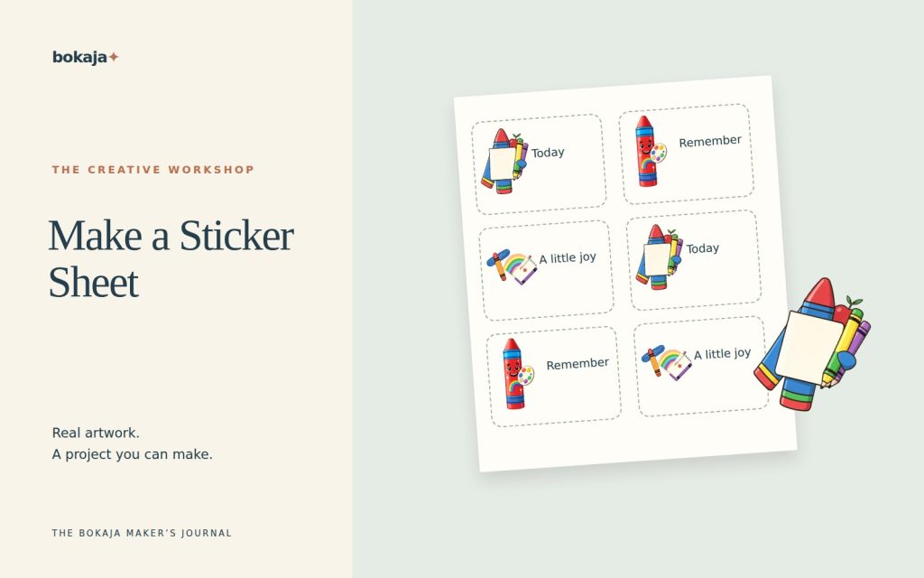 Make a Sticker Sheet — project layouts made with Bokaja artwork