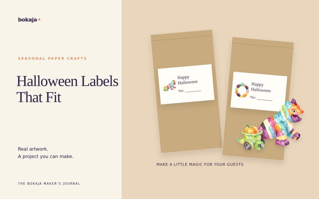 Halloween Labels That Fit — project layouts made with Bokaja artwork